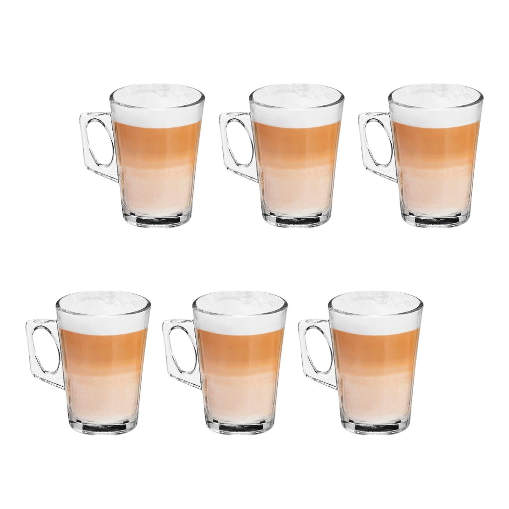 Canecas 130 ml Xícara Capuccino kit 6 unidades Nespresso Dolce Gusto Vidro Café