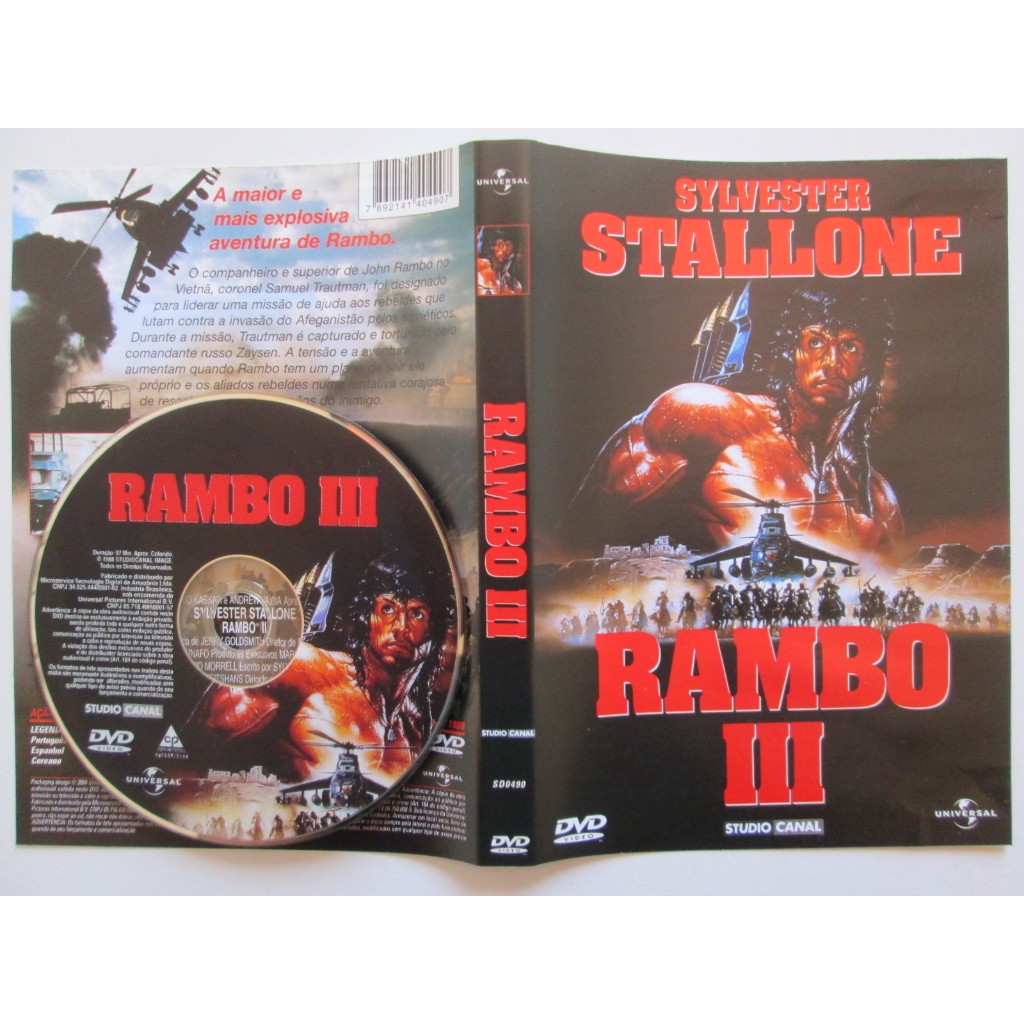 DVD - RAMBO 3 / SYLVESTER STALLONE / Impacável / Original / Raro / Ação e Aventura