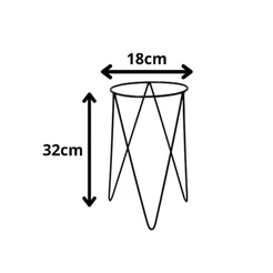suporte para vasos de plantas tripé de ferro 18cmx32cm