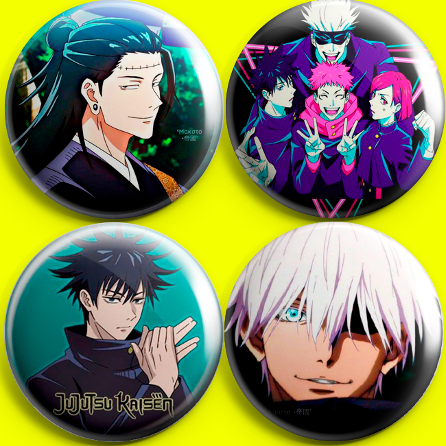bottons jujutsu kaisen- tamanho 3,5cm