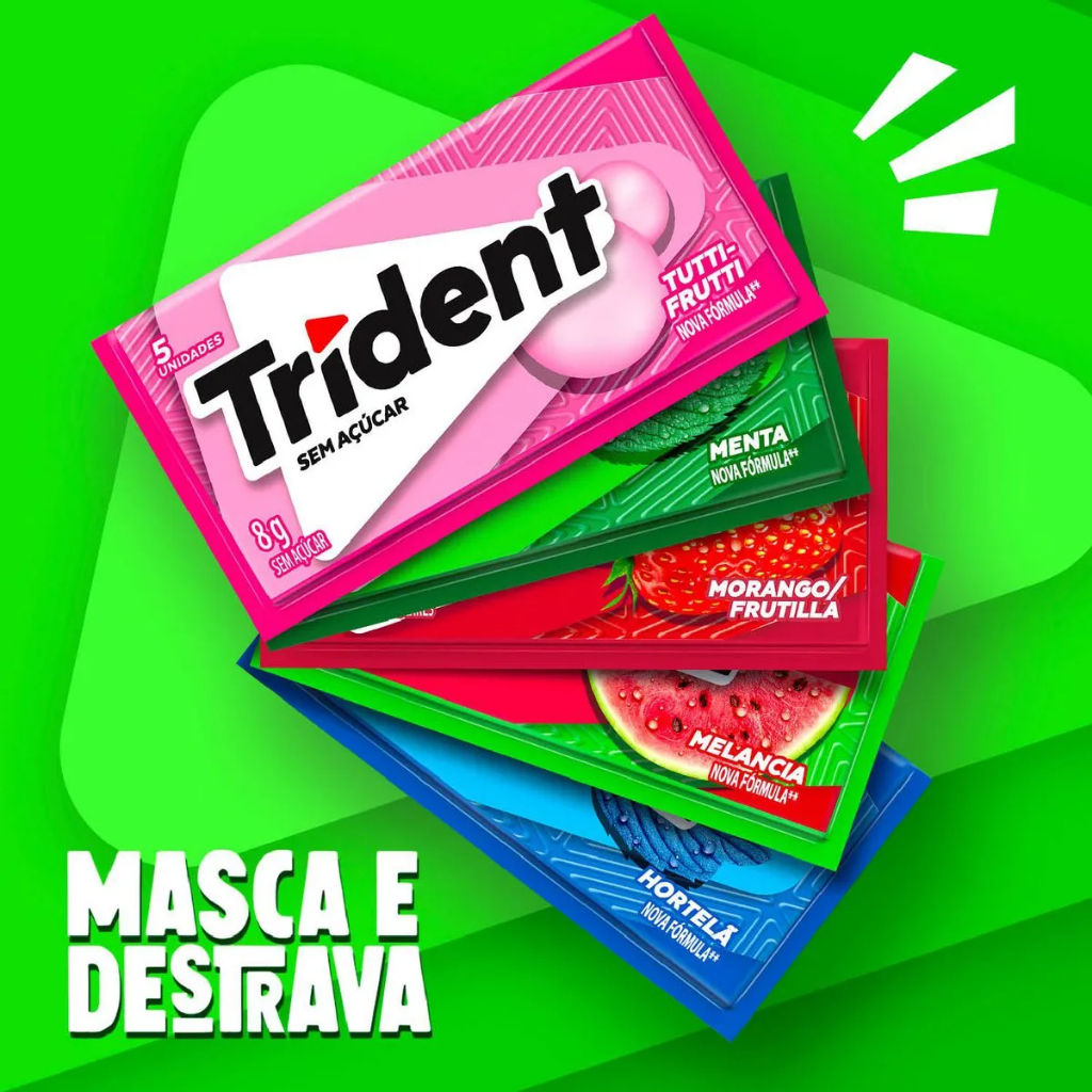 Chiclete Trident Display C/21 Escolha o Sabor Oferta Relampago Envio Em Ate 24h em Oferta na Shopee
