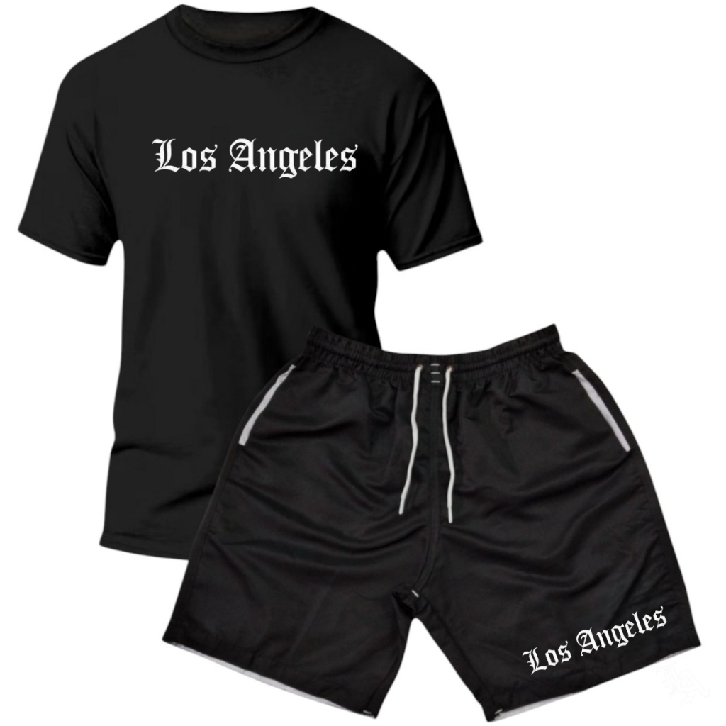 Kit Camisa Masculina + Short Masculino Moda Praia Lançamento em Oferta na Shopee