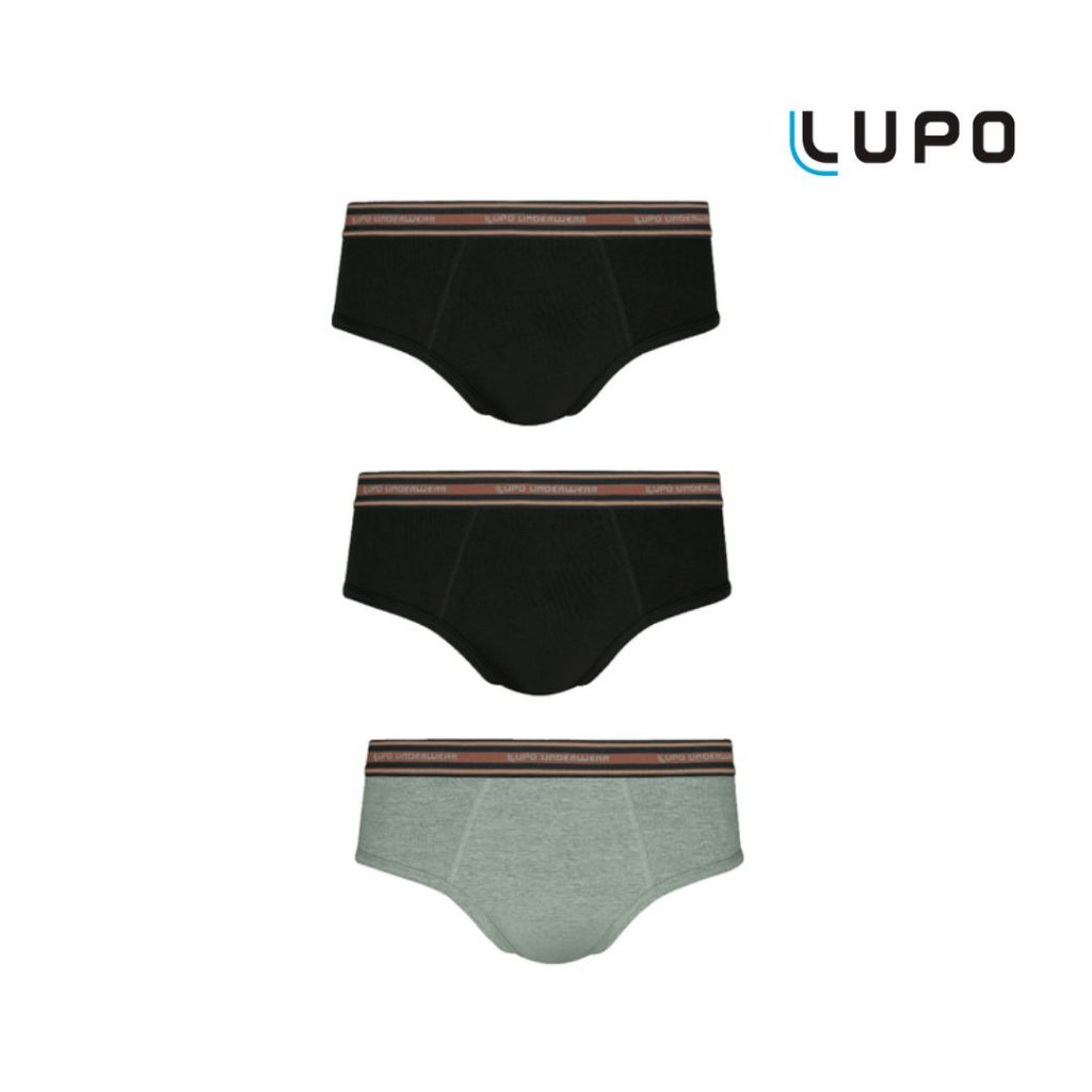 Kit com 3 cuecas slip algodão Lupo Ref.: 524-089