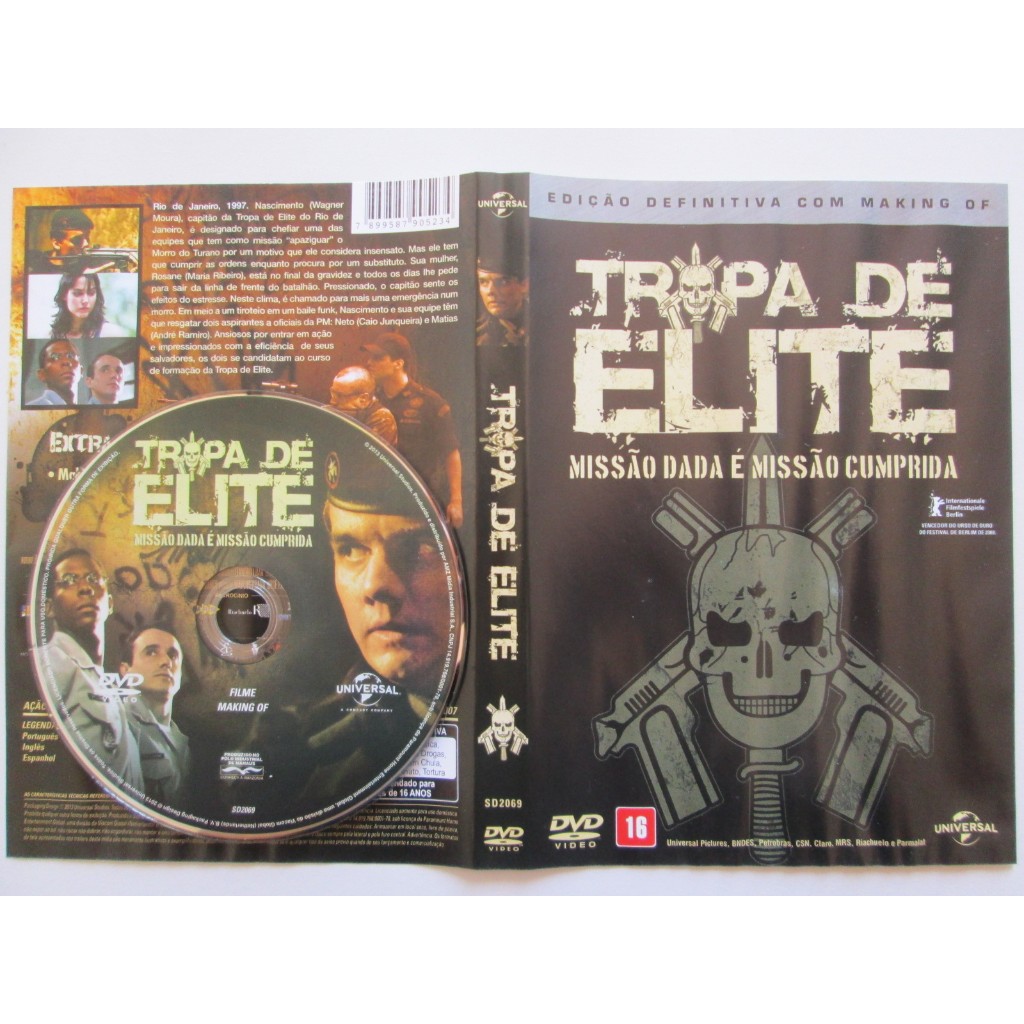 DVD -TROPA DE ELITE / Missão Dada É Missão Cumprida / Edição Definitiva / Impecável / Original / Ação