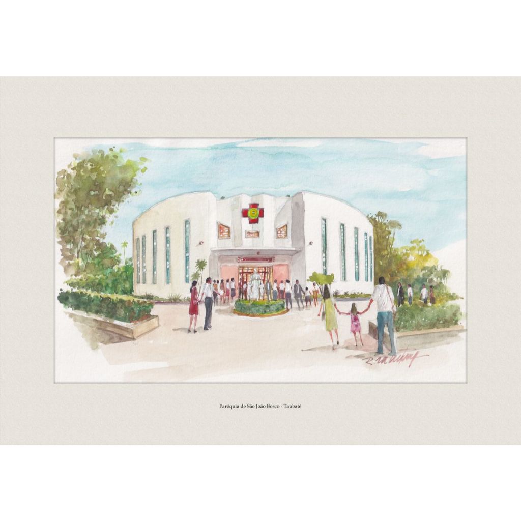 Paróquia de São João Bosco - Taubaté | Pintura Aquarela | Decoração Elegante | A4