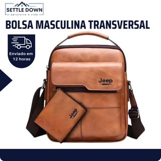 Bolsa De Couro Masculina À Prova D'água Bolsa Masculina Transversal Em Couro Bolsa Retrô S...