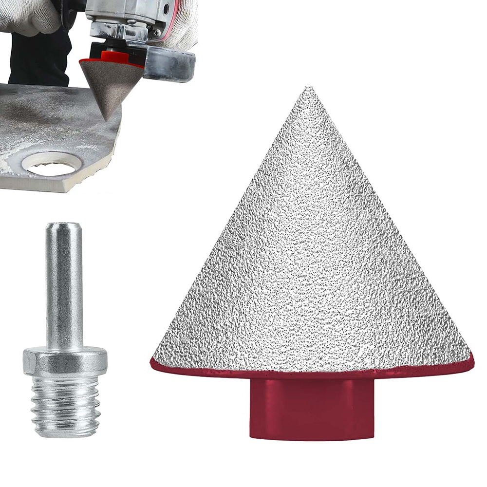 M14 Rosca Bits de chanfro de diamante de 48 mm Bits de fresagem de cone Bits de acabamento de azulejo Escareador de furo