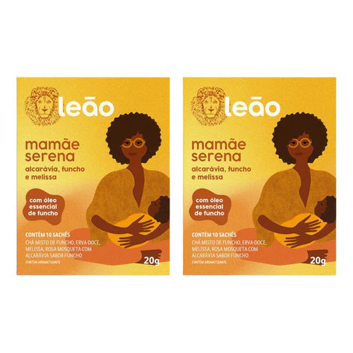 Combo Chá Leão Fases Mamãe Serena - 2 Caixas 20 Sachês em Oferta na Shopee