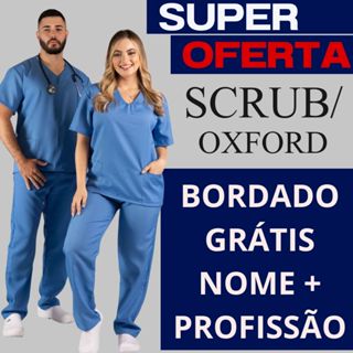 Conjunto Pijama Cirúrgico Scrub Hospitalar Privativo UNISSEX BORDADO GRATIS + BRINDE em Oferta na Shopee