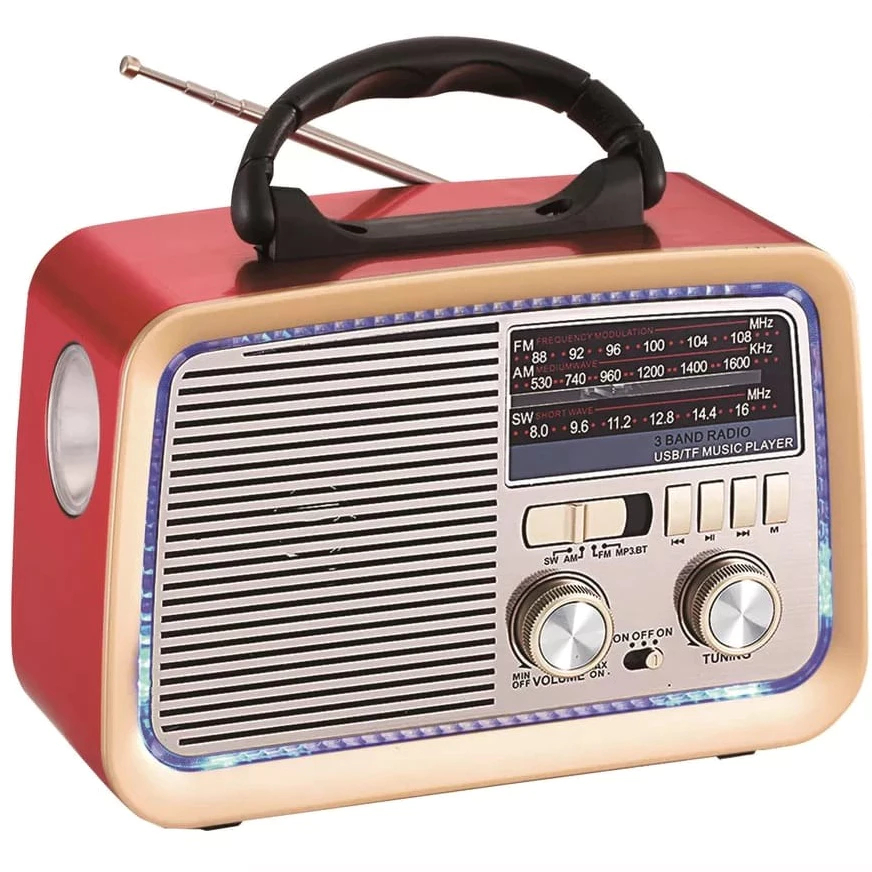 Caixa De Som Bluetooth e Rádio Vintage/Retrô 2 Em 1 AM FM USB - AD-3188 - Altomex - Panda