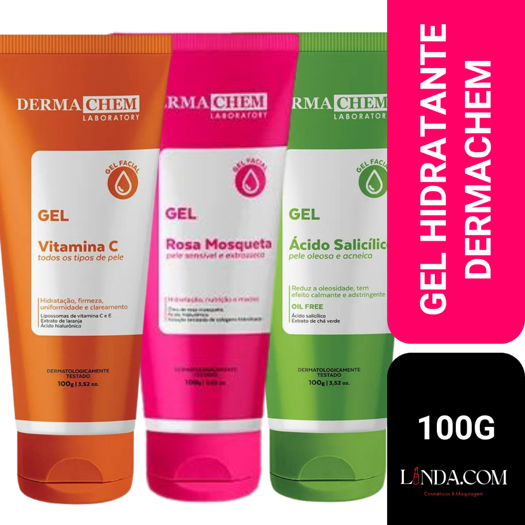 GEL HIDRATANTE FACIAL SKIN CARE DERMACHEM 100ML em Oferta na Shopee