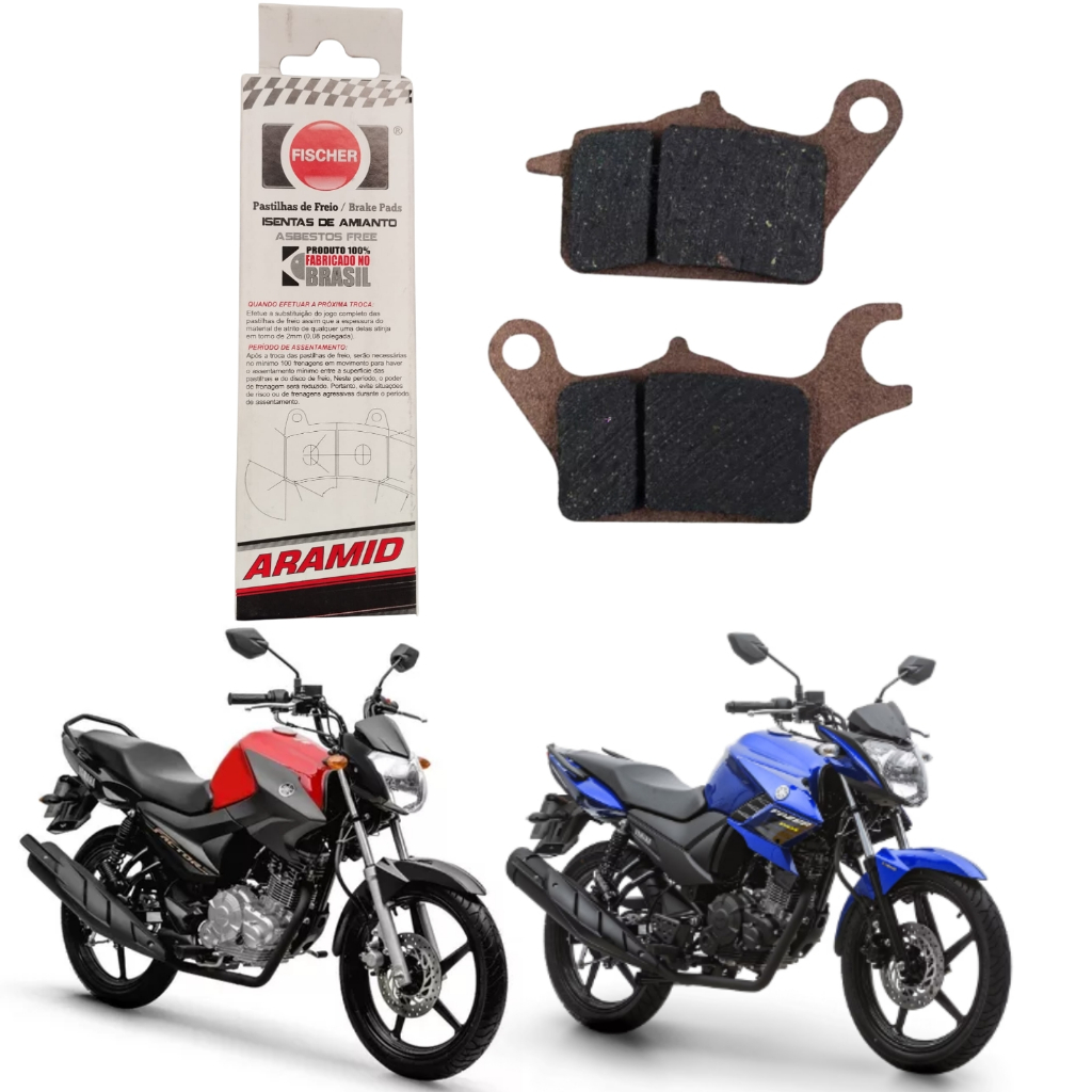PASTILHA FREIO DIANTEIRO FISCHER ARAMID FACTOR 150 FAZER 150 2018 2019 2020 2021 2022 2023 2024 2025