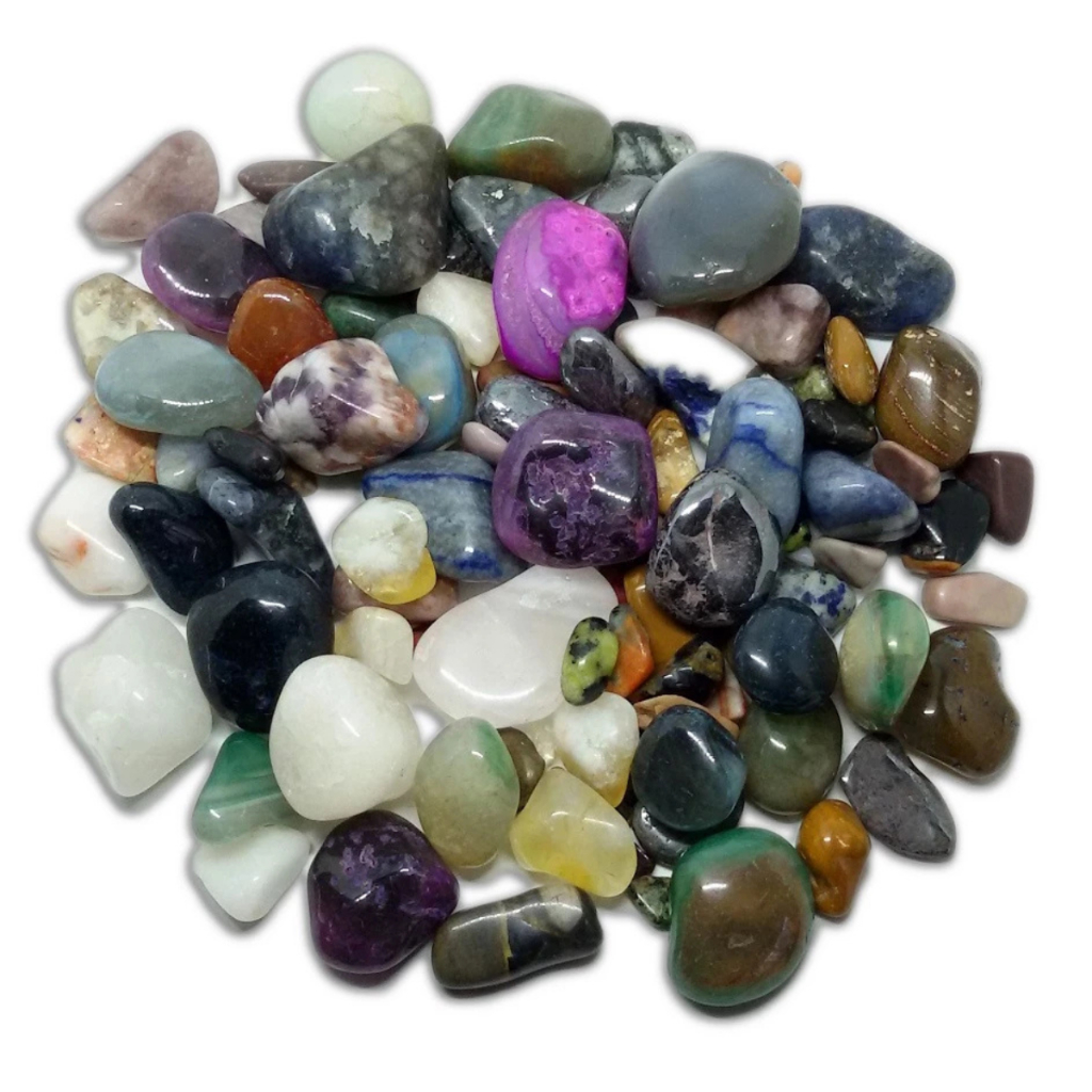 1kg Pedra Rolada Sortida Mista Cristal Natural Semi Preciosa