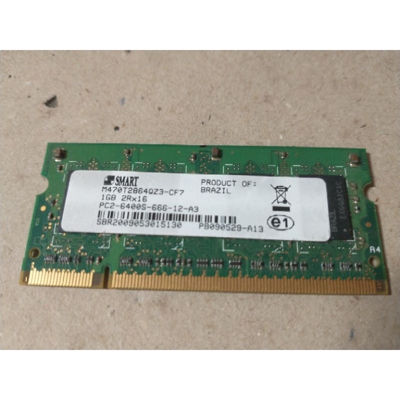Memória Ddr2 p/ notebook 1gb 6400S