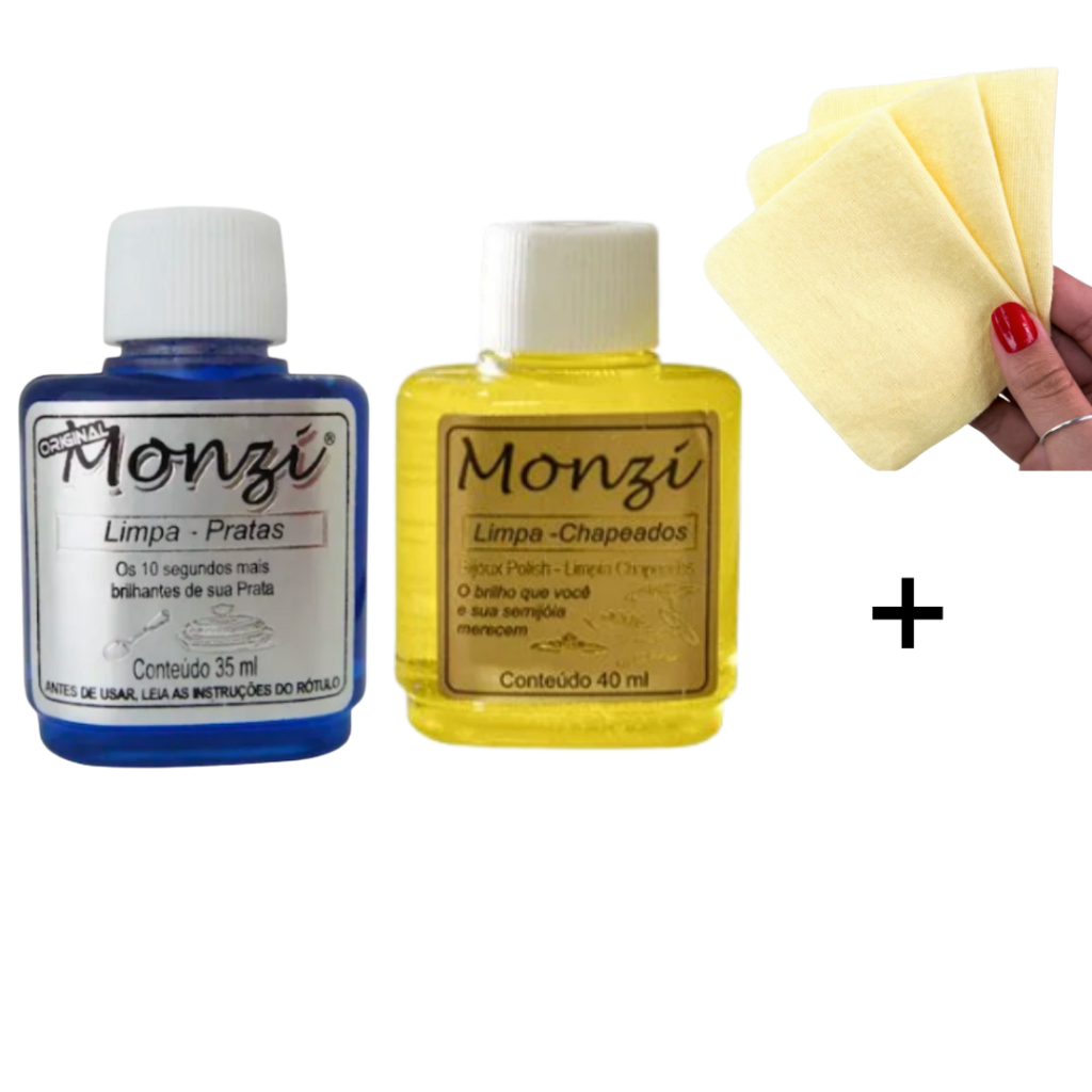 Limpa Joias Monzi 35ml Limpador de Pratas/Ouro Liquido Escolha