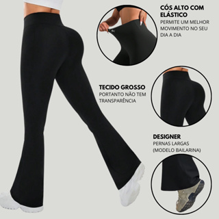 Calça Feminina Legging Flare Bailarina Cintura Alta em Oferta na Shopee