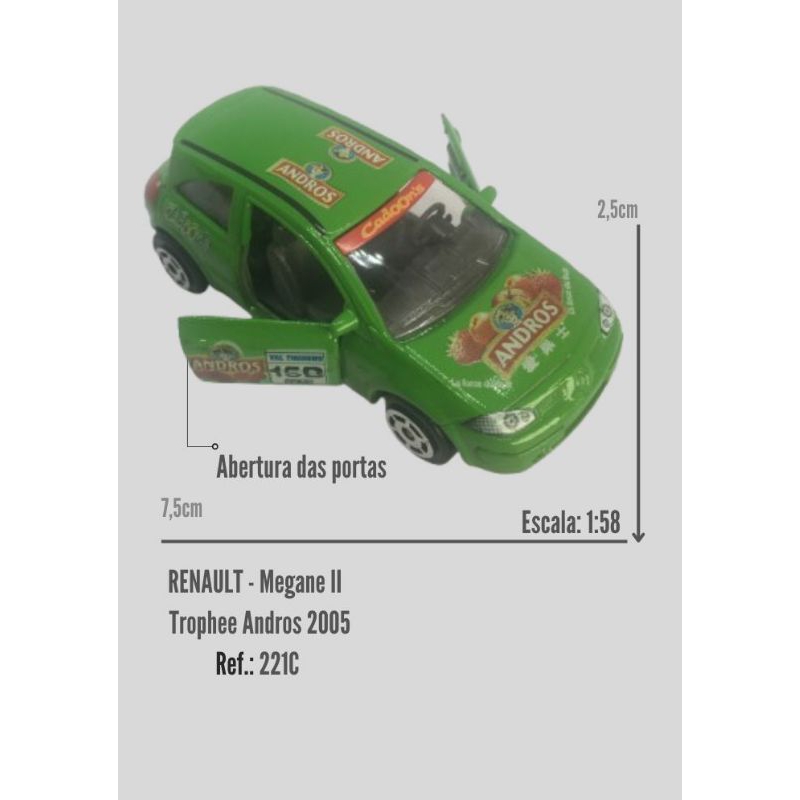 Miniatura Majorette - Renault Megane II - Trophee Andros 1/58  2005 Raridade