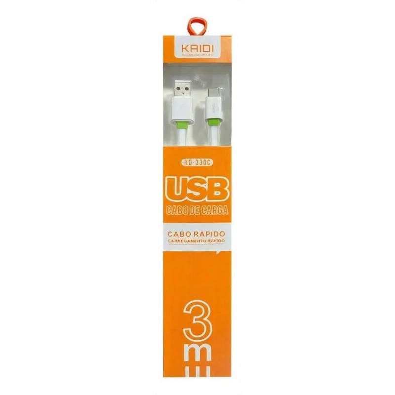 Cabo Carregador Tipo C Turbo Usb Tipe-c Reforçado 3 Metros