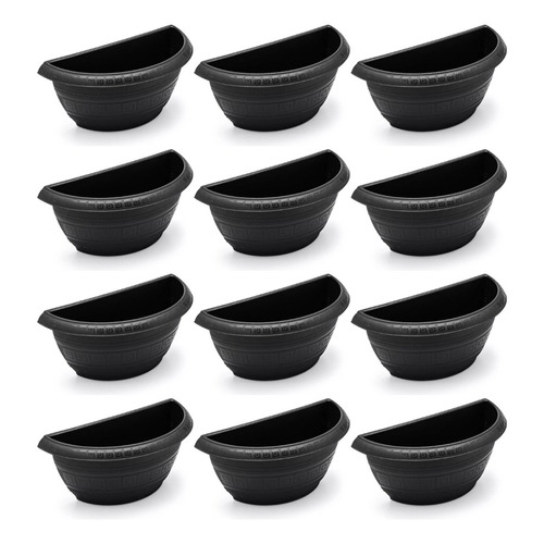 Kit Vasos Parede Meia Lua 3,3 Litros Jardim Vertical Plástico