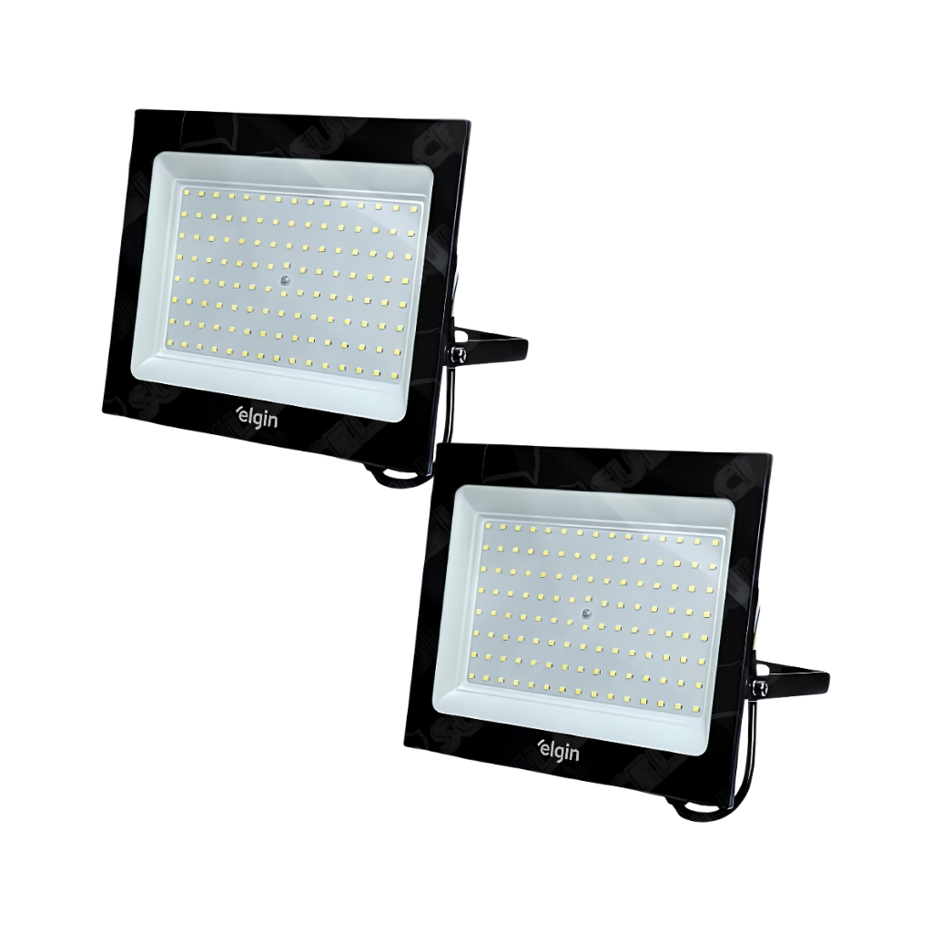Kit 2 Refletores Led Holofote Elgin 200w Branco Frio 6500K Bivolt Econômico em Oferta na Shopee