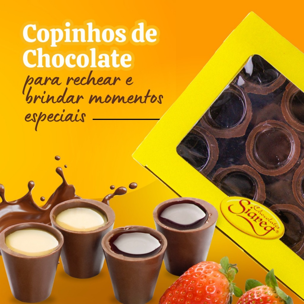 Copinhos De Chocolate C/24 Unidades Para Licor e Rechear Siareg em Oferta na Shopee