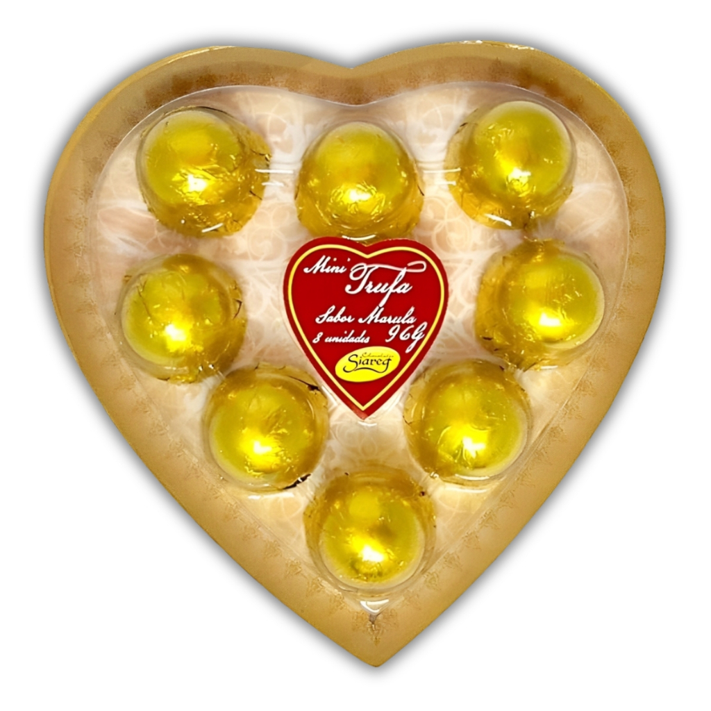 Mini Trufa Sabor Marula Blister Coração C/8 Unidades 96g Chocolates Siareg
