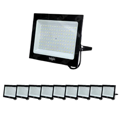 Kit 10 Refletores Led Holofote Elgin 200w Branco Frio 6500K Bivolt Econômico