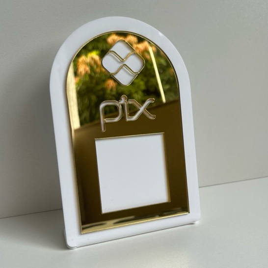 Display QR Code Pix Acrílico Premium Para Pagamento Mesa Balcão