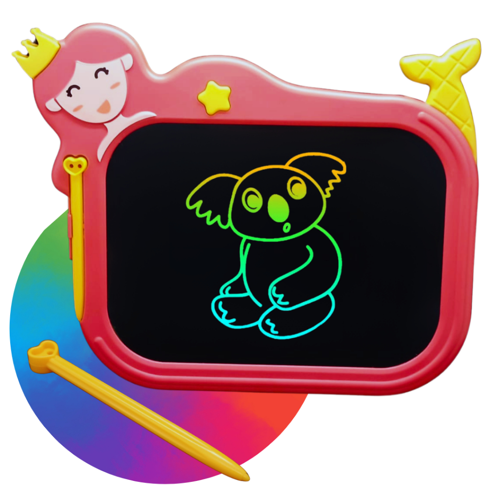 Tablet lousa magica sereia brinquedo volta as aulas para desenhar e escrever com caneta