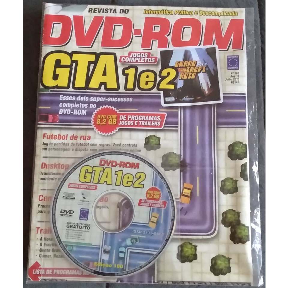 Revista Dvd-rom Nº 180 + Dvd Gta 1 E 2 Completos (lacrada)