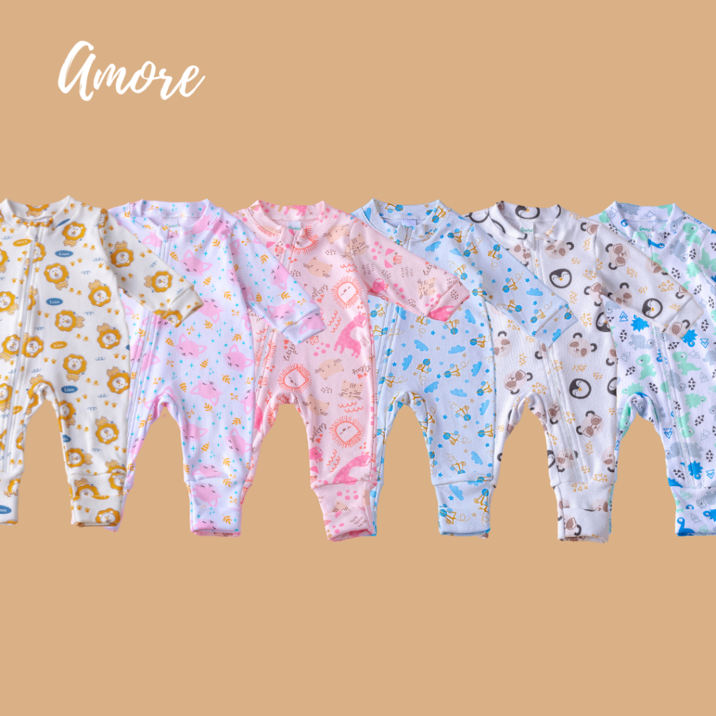 Kit 3 Macacão Infantil Vira Pé Bebê Estampado Menino Menina