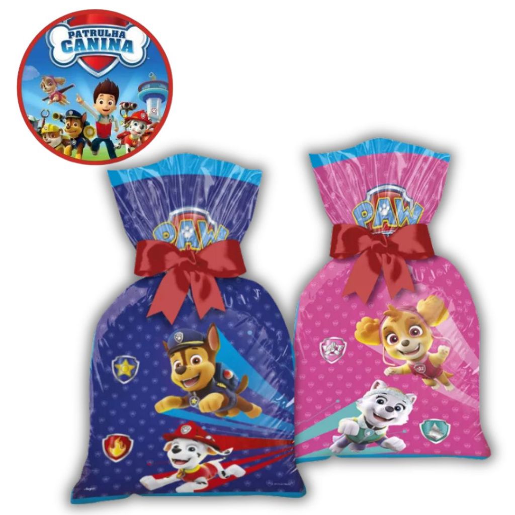 08~40 SACOLA SURPRESA PATRULHA CANINA  LEMBRANCINHA REGINA em Oferta na Shopee