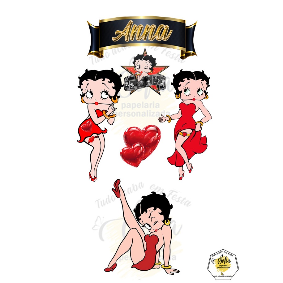 Topo de Bolo Betty Boop - Comprar com Melhor Preço em Padaria