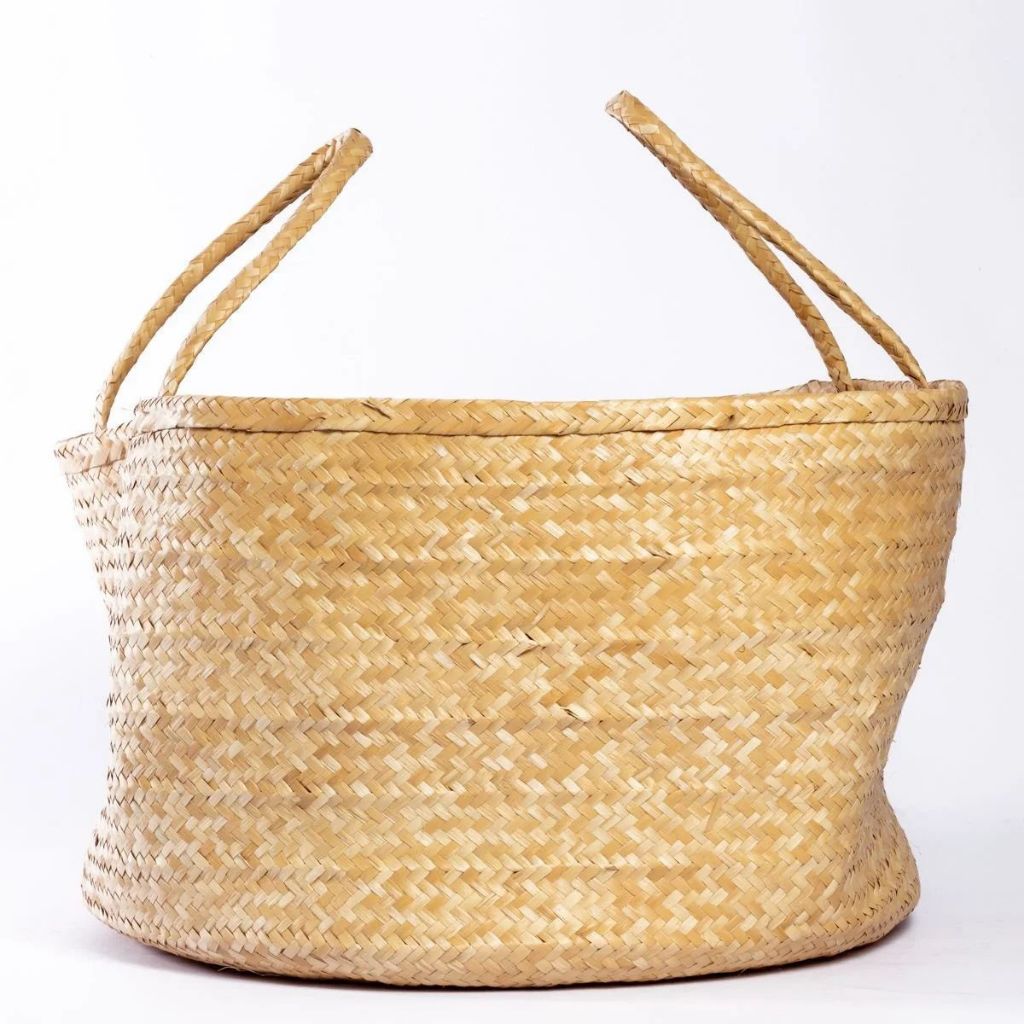 Cesto Decorativo Organizador Palha de carnaúba Grande 50x30 em Oferta na Shopee