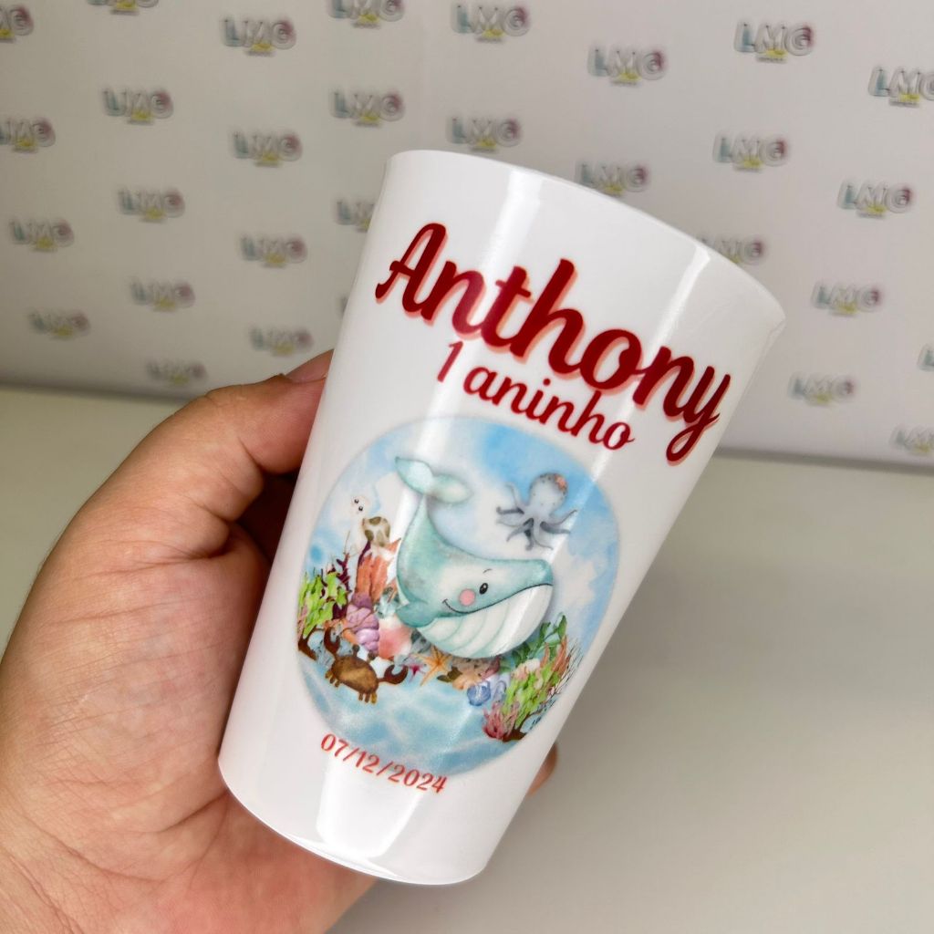 Copo Personalizado Twister 300ml  SEM TAMPA fundo do mar TODOS TEMAS