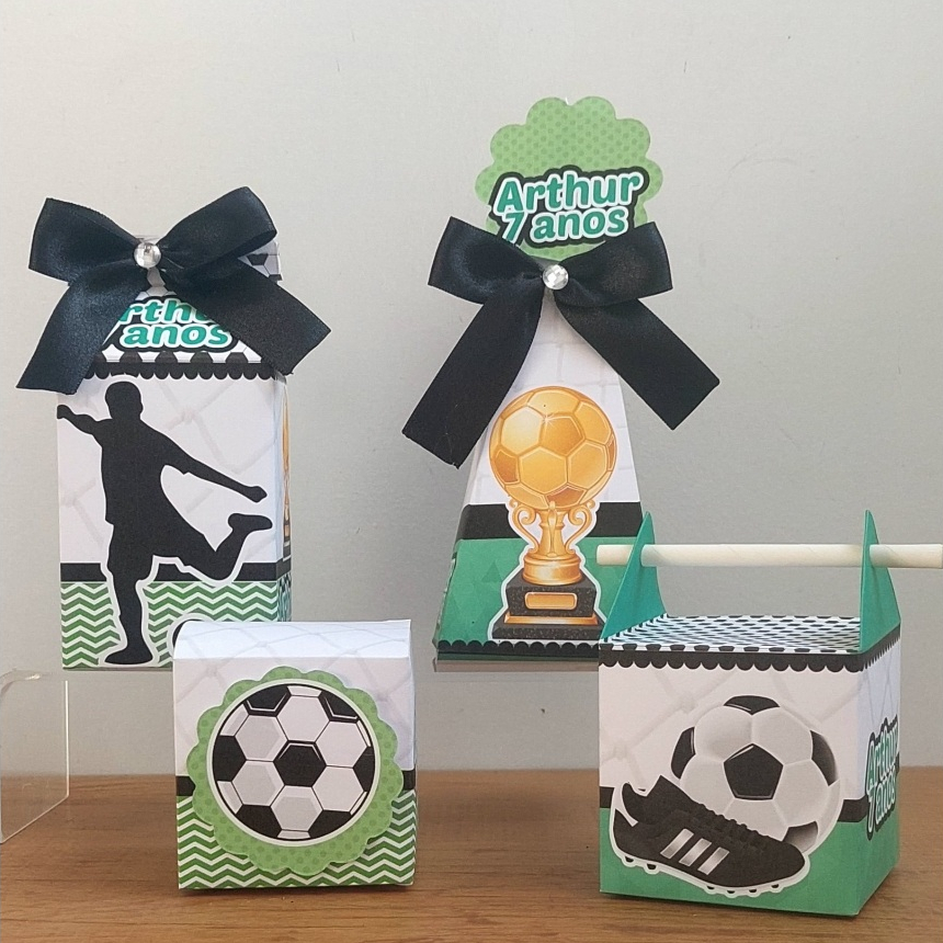 Kit Caixinhas Futebol Personalizadas  Lembrançinha Festa Kit Festa Aniversário