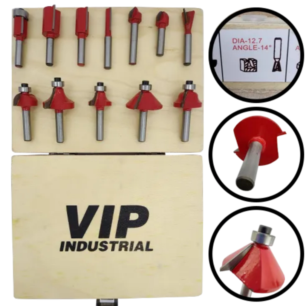 JG DE FRESAS PARA TUPIA 6mm [12 PÇS] - VIP INDUSTRIAL