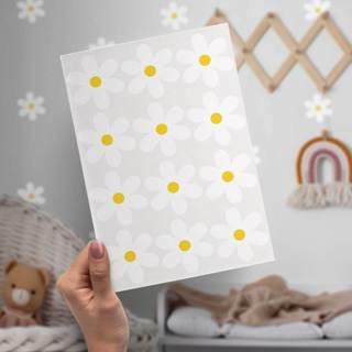 Adesivos De Parede Decoração Infantil Margaridas Brancas Lilás 36 unidades em Oferta na Shopee