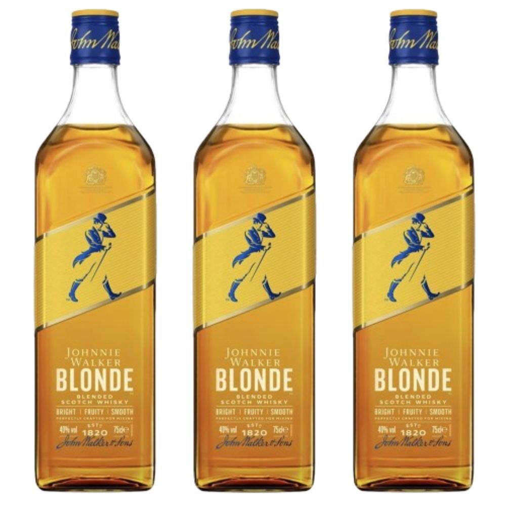 Kit com 3 Johnnie Walker Blonde Blended Scotch Whisky 750ml em Oferta na Shopee