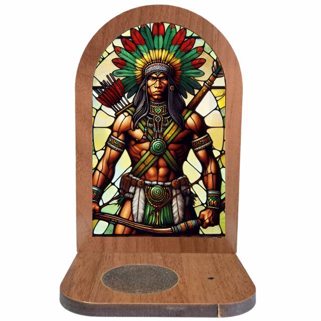 Altar Congá Caboclo Tupinambá em MDF - Arte Estilo Vitral