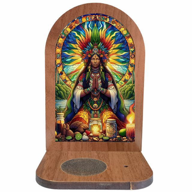 Altar Congá Cabocla Jurema em MDF - Arte Estilo Vitral