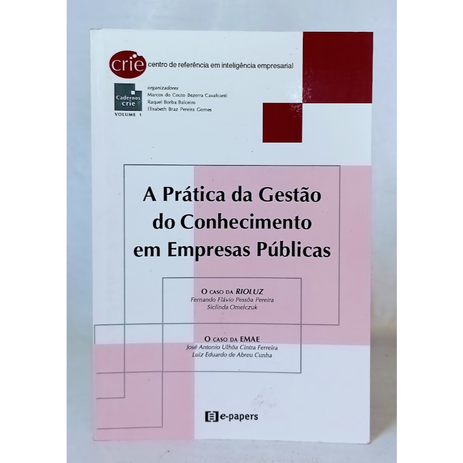 Livro A prática da gestão do conhecimento em empresas públicas