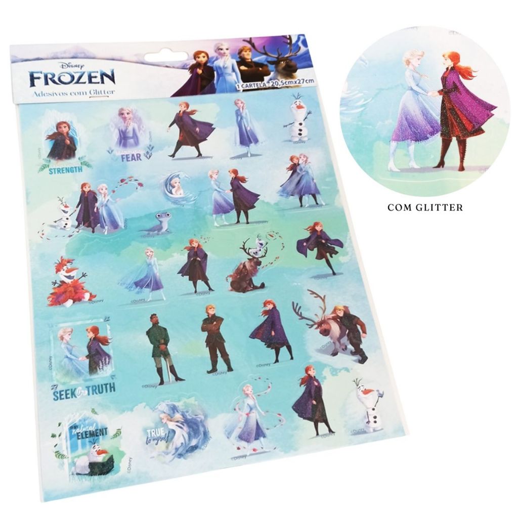 Adesivos Com Glitter Disney Adesivo Menina Personagens Volta as Aulas Minnie Frozen Princesas em Oferta na Shopee