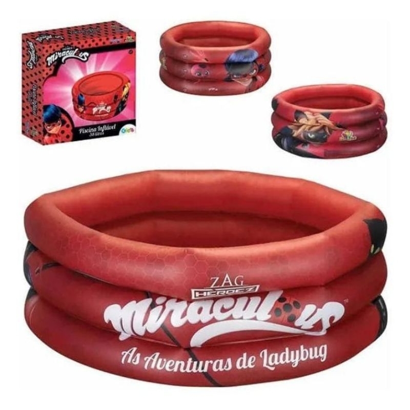 Piscina Infantil Inflável 38 Litros Miraculous - Piscina para Bebê