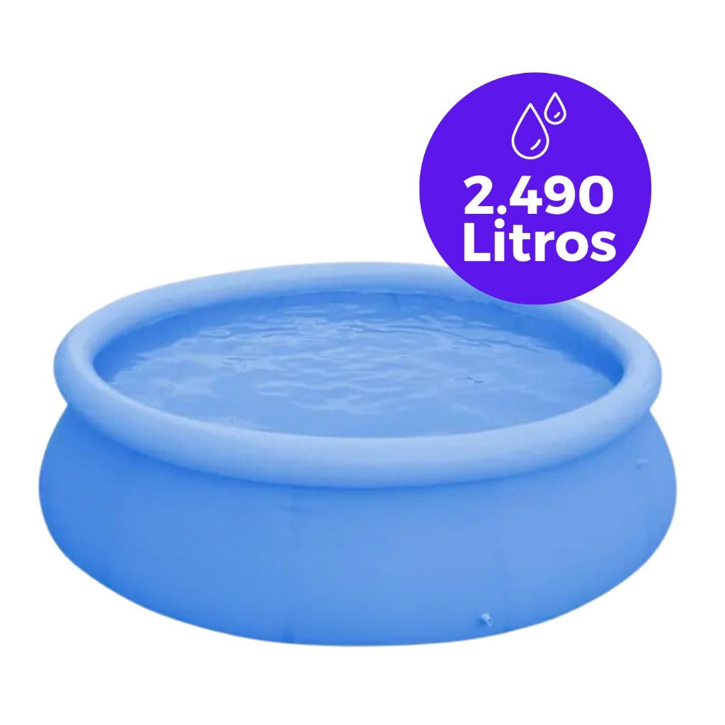 Piscina Infantil Inflável Grande Redonda Portátil 2490 Litros Fácil de Montar em Oferta na Shopee