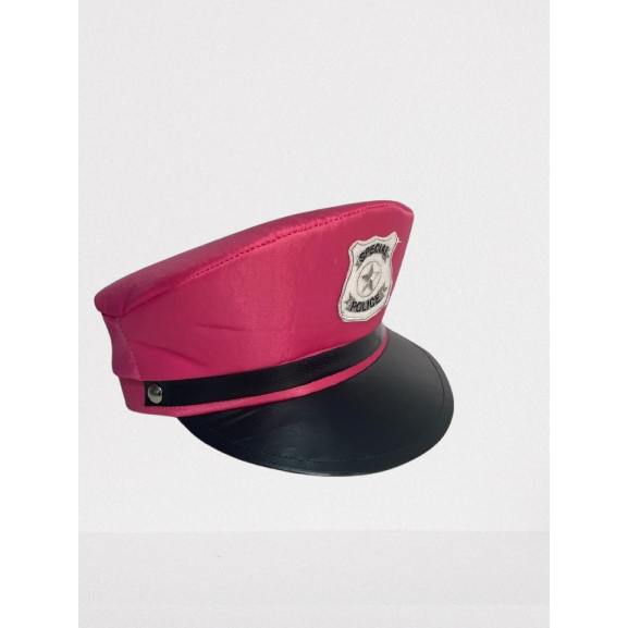 Quepe Policial Rosa/Preto / Boina / Chapéu / Fantasia