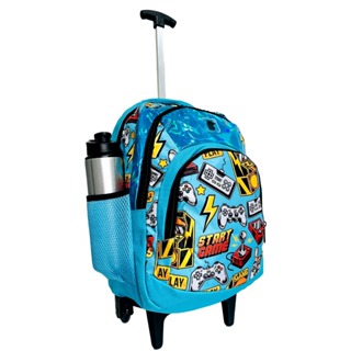 Mochila De rodinhas Escolar Vídeo Game Menino 3 Bolsos Grandes em Oferta na Shopee