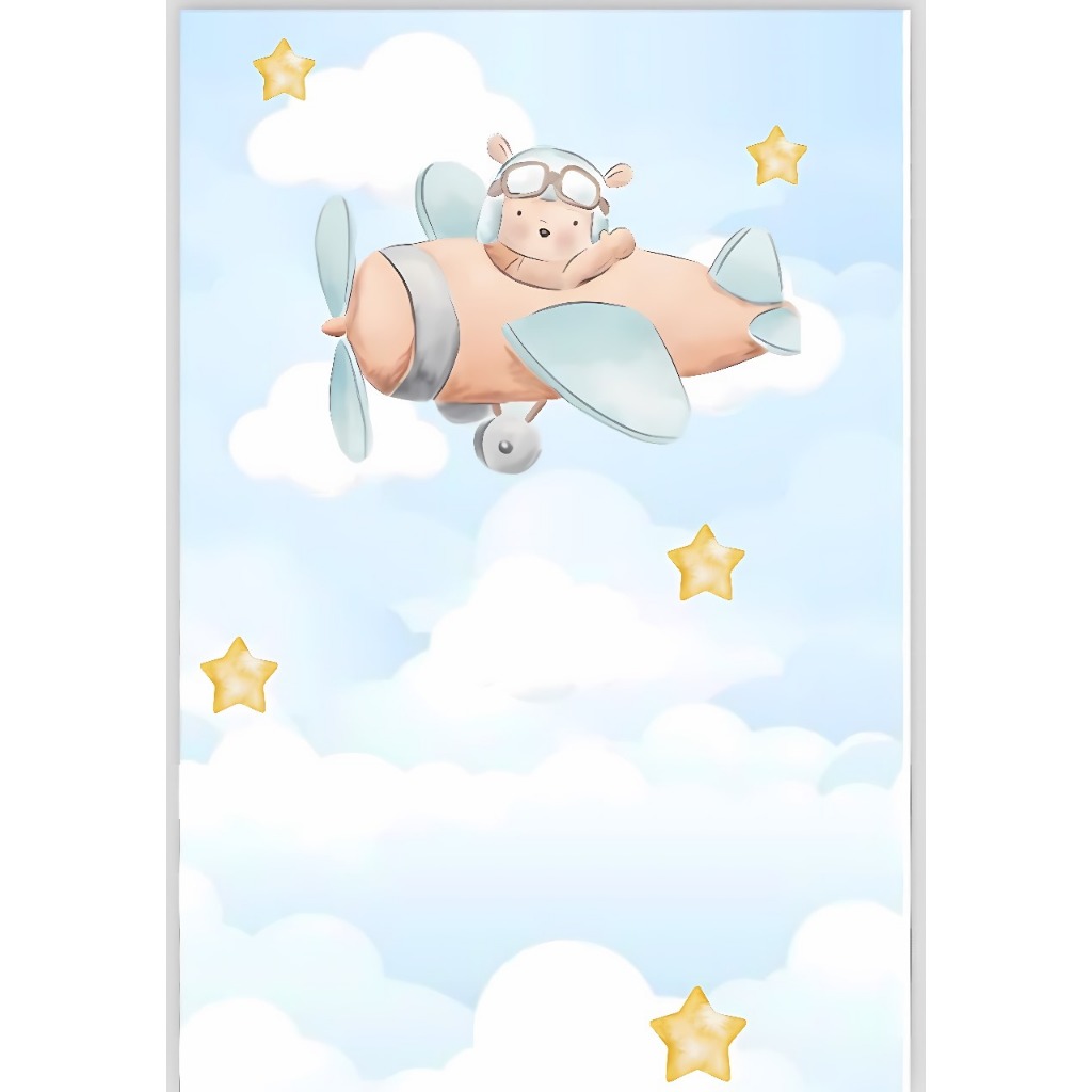 PAINEL DECORATIVO URSINHO AVIADOR em Oferta na Shopee