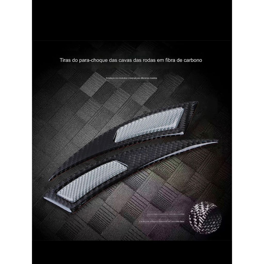 Protetor De Para-Choque Decorativo Fibra De Carbono Kit 2 Peças em Oferta na Shopee