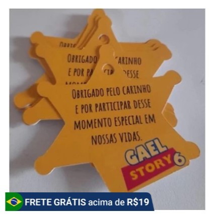 30 Tags Toy Story Estrela Xerife em Oferta na Shopee